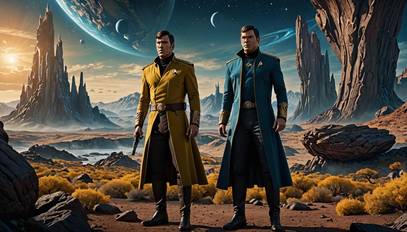 Captain Kirk and Doctor Spock - AI Generated Artwork - NightCafe Creator