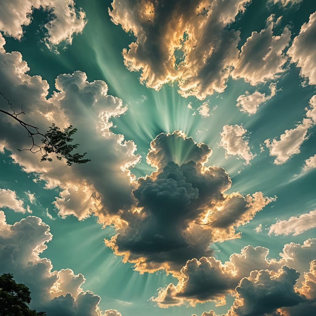 Like clouds suspended in an emerald sky,
The ash and the aca...