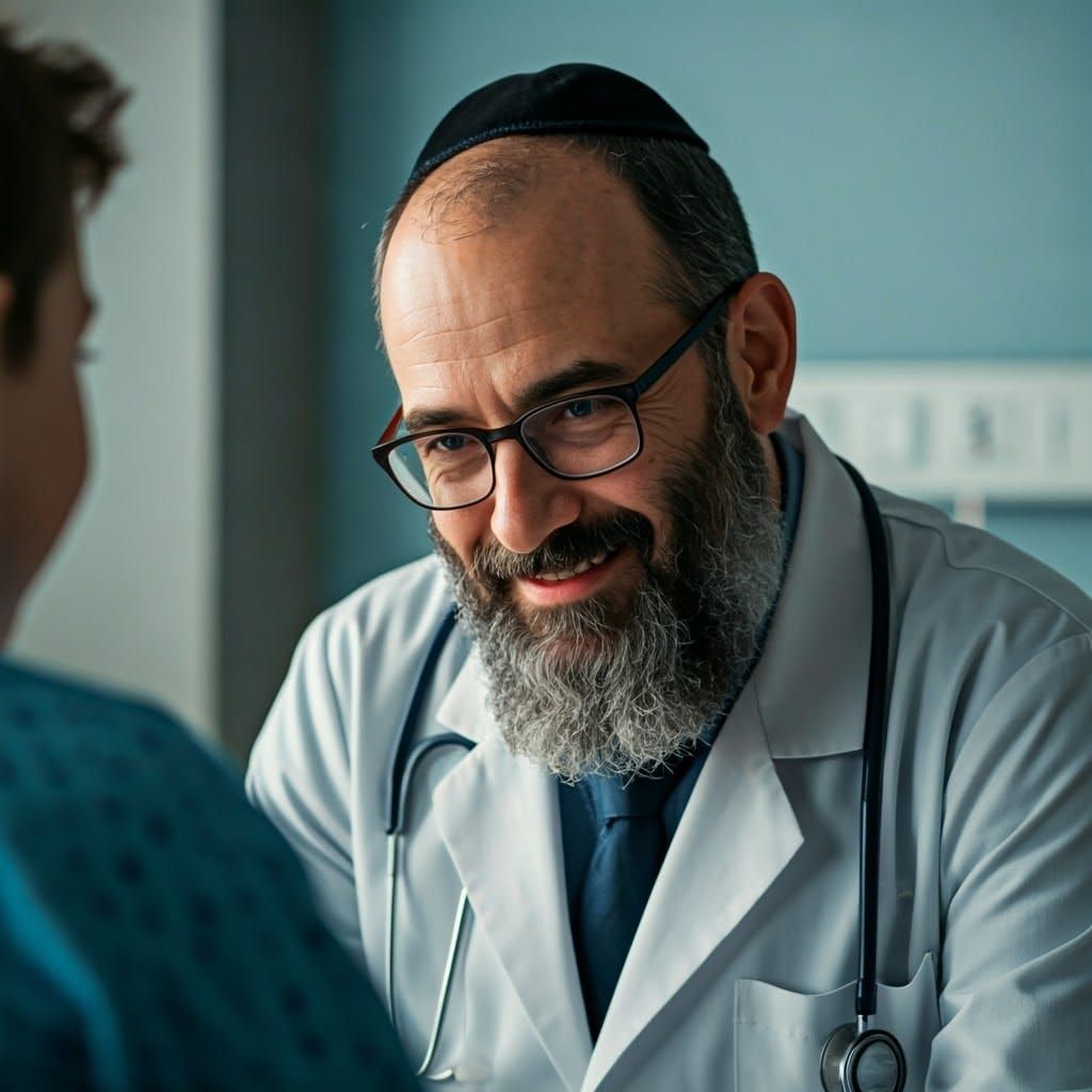 Compassionate Doctor Portrait in Hyper-Realistic Style