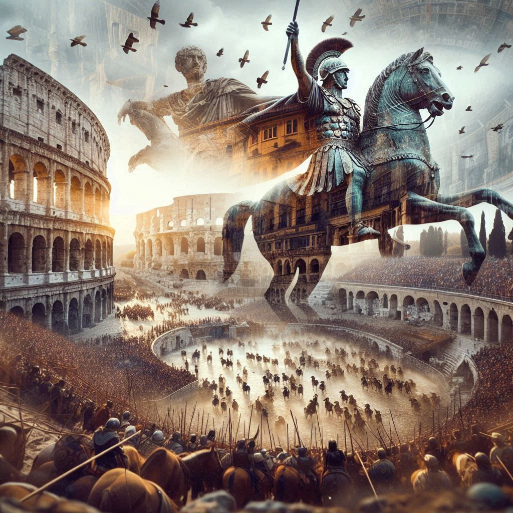 Eastern Roman empire general Belisarius crushes the Nika riots in the Hippodrome, Constantinople 532 AD.
