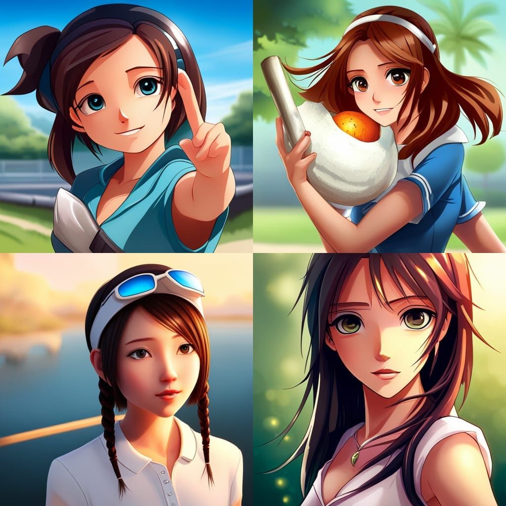 Cute anime tennis girl