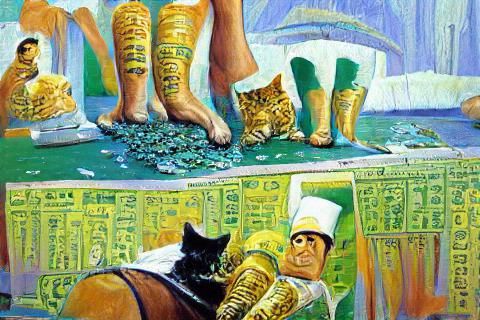 2 “Cleopatra's favorite cat Got his hands on Caesar's spats”