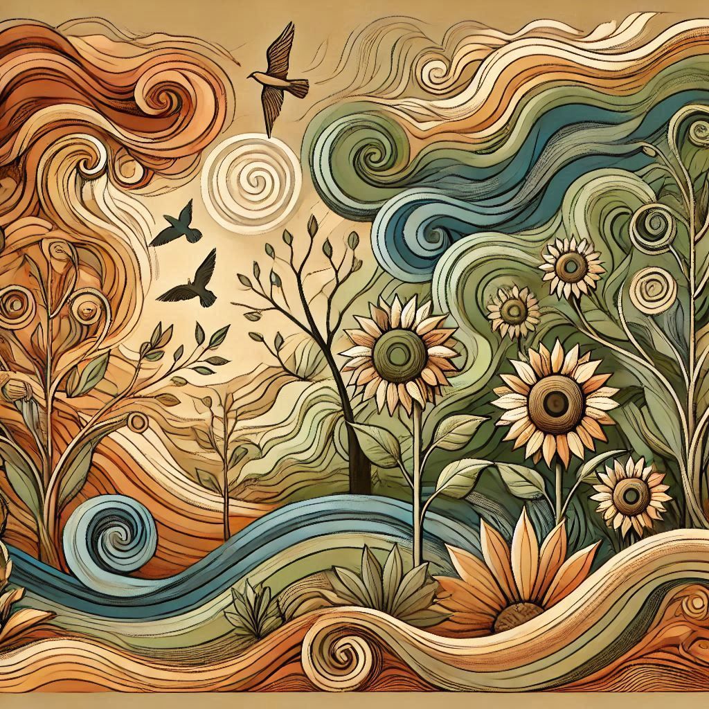 Landscape in earthy tones