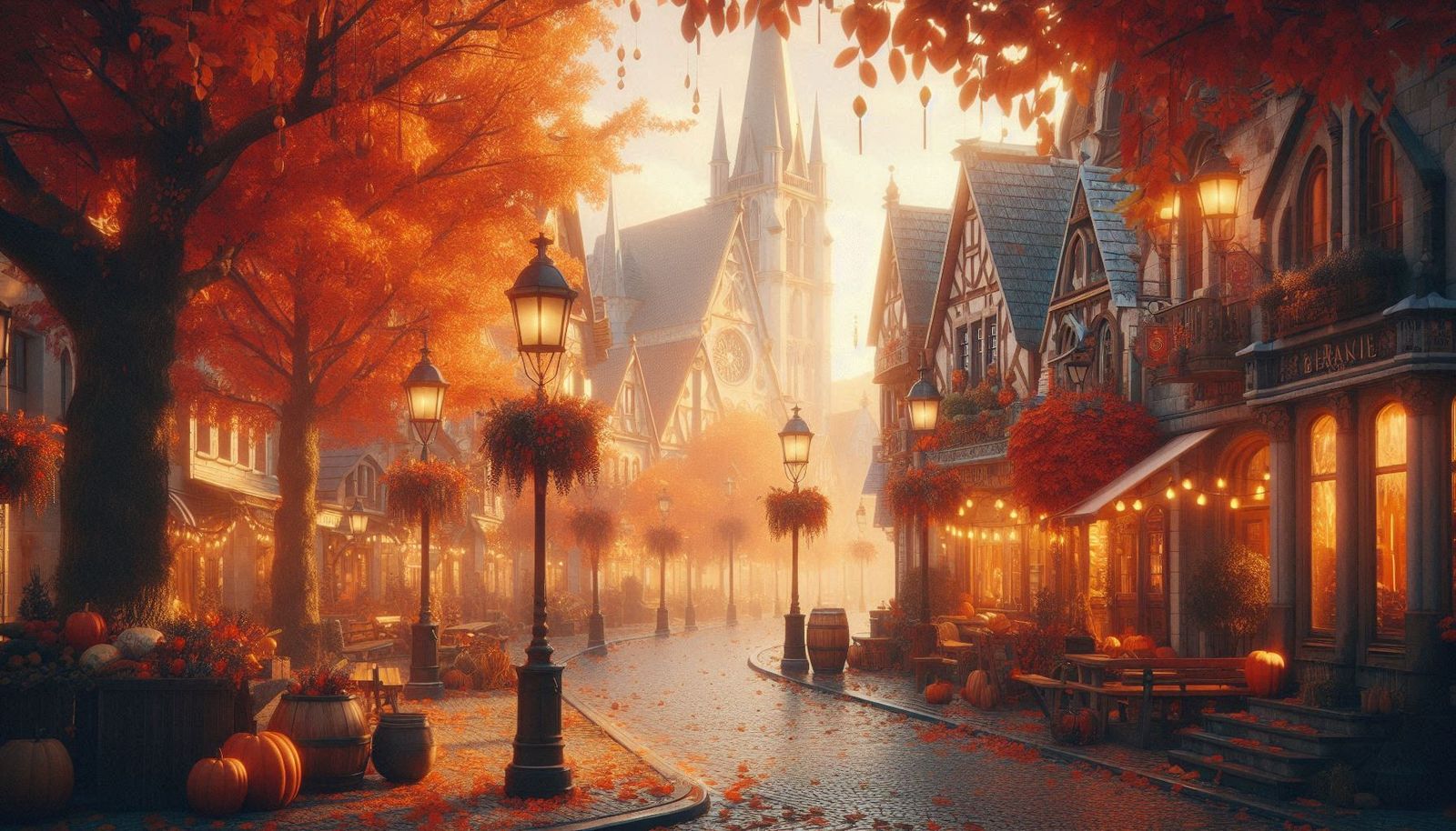 Autumn City Street