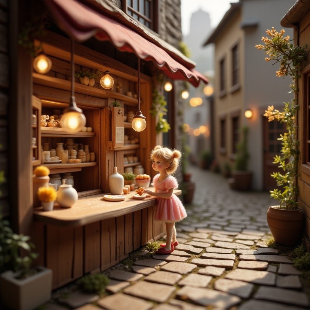 Whimsical Bakery Scene with Magical Pastries and Tiny Spirit...