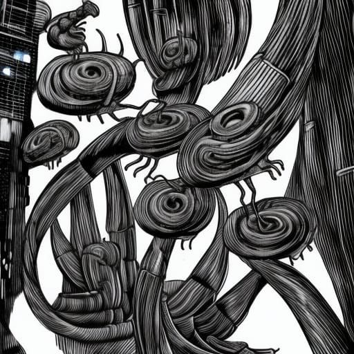 Snails drawn by Junji Ito