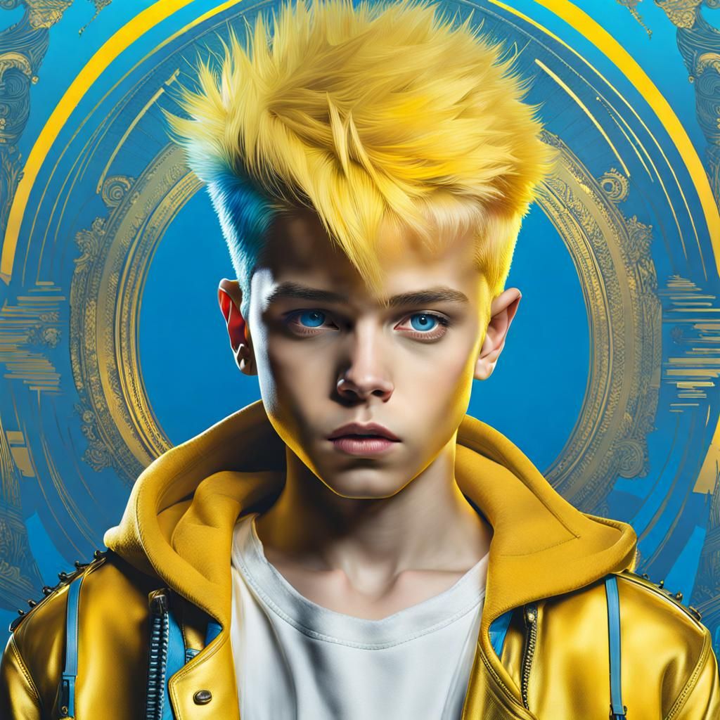 A Portrait of a Blue-Yellow Boy Punk - AI Generated Artwork - NightCafe ...