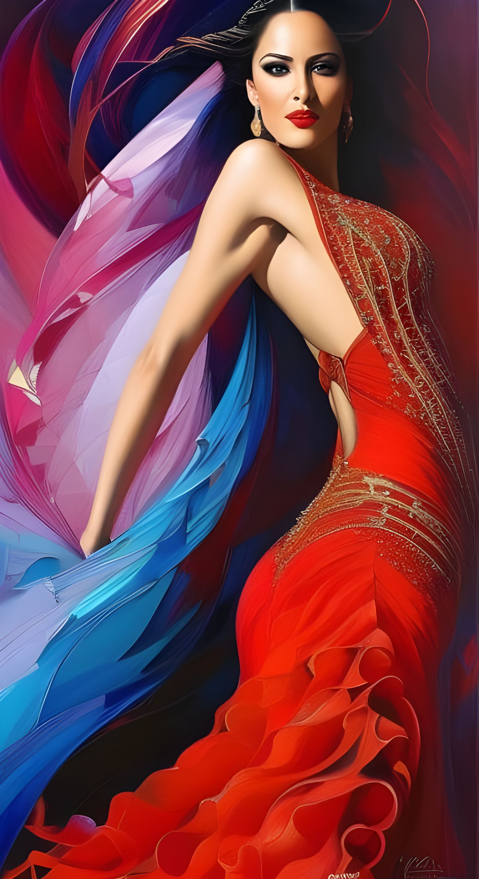 A vibrant flamenco dancer