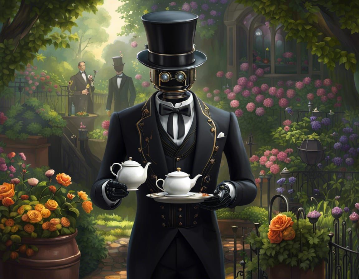 Robotic Butler serving Tea with Politeness Etiquette   by @Heralyn