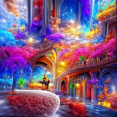 Cinematic view of an unlimited magical dimension beautiful d...