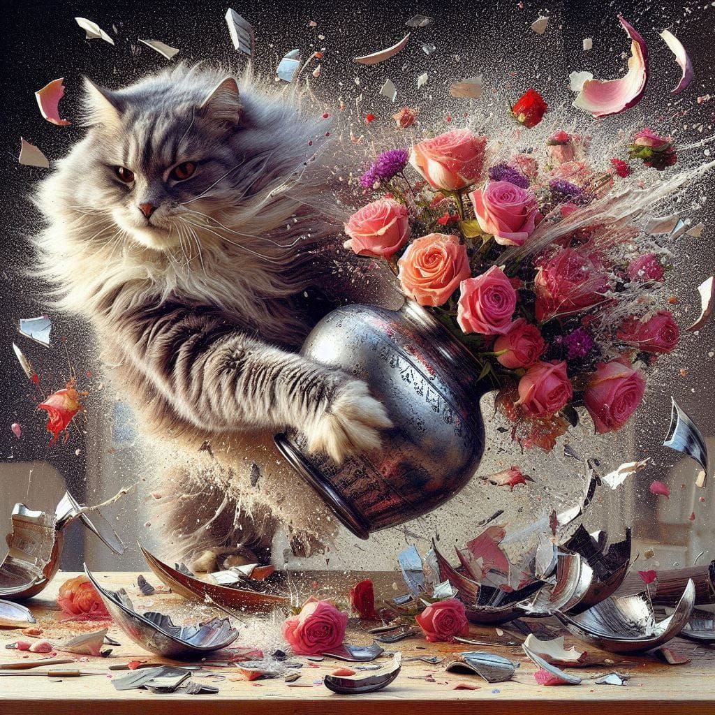 Cat Creates Chaotic Collage