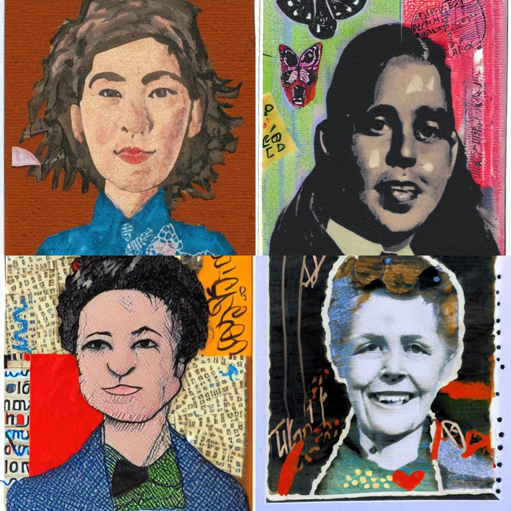 A portrait in the style of Mail art