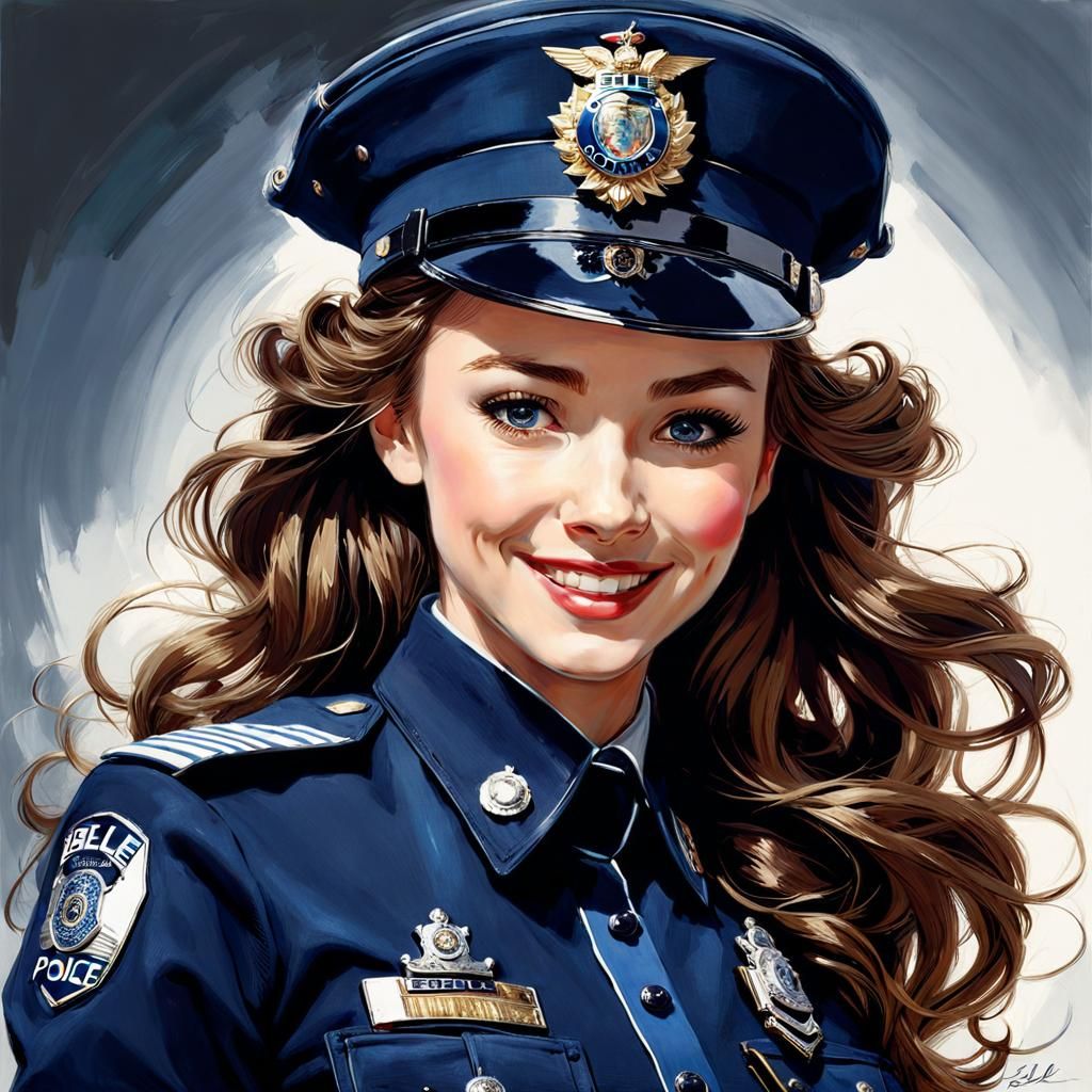 Beautiful female police officer - AI Generated Artwork - NightCafe Creator