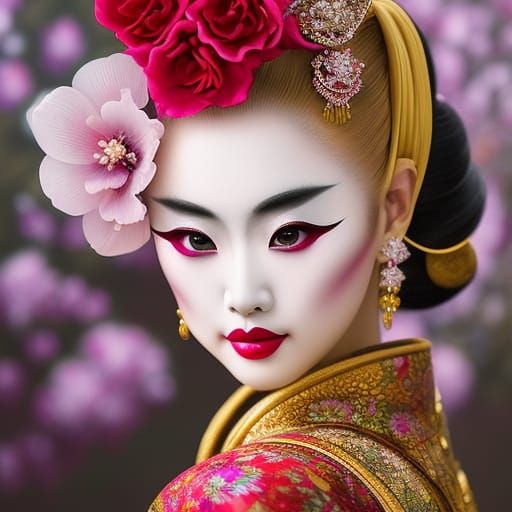 Beautiful kabuki performer false
