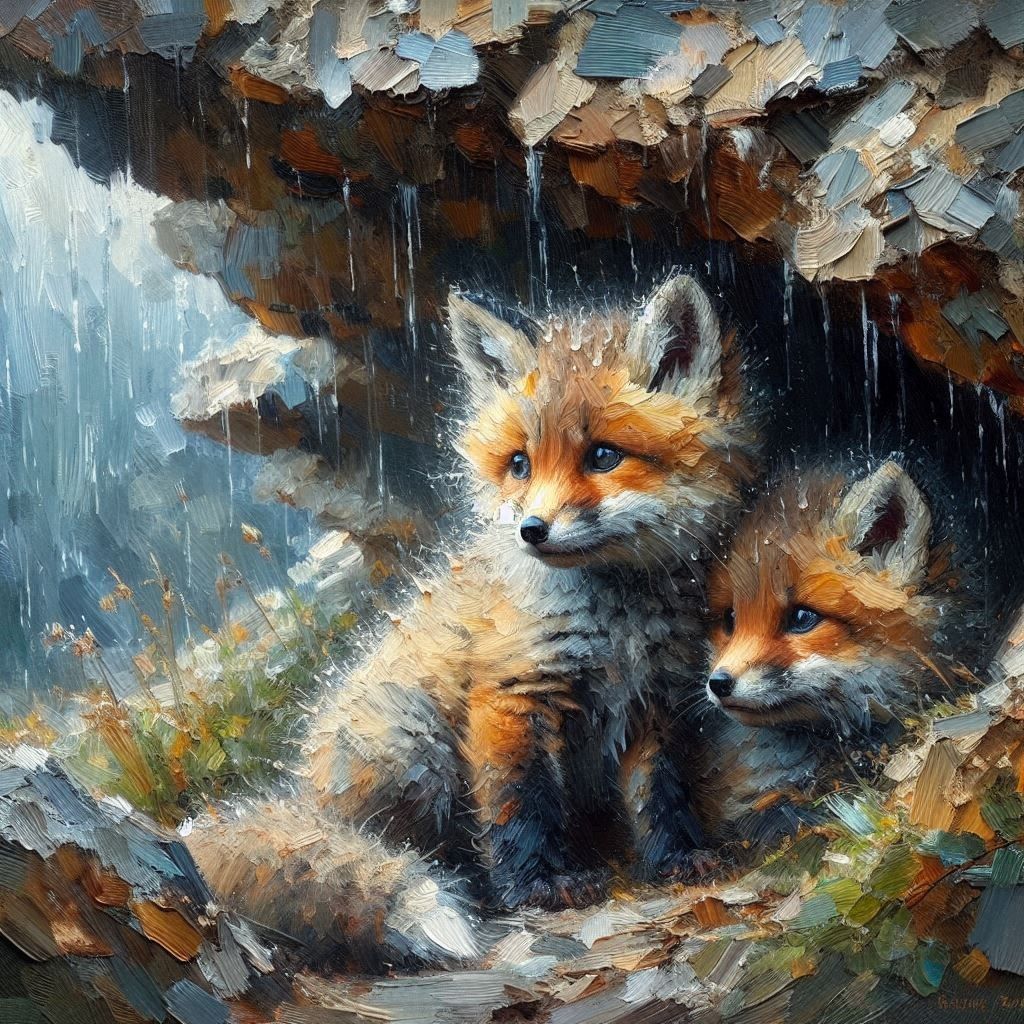 Fox Kits  by @Punkmeister