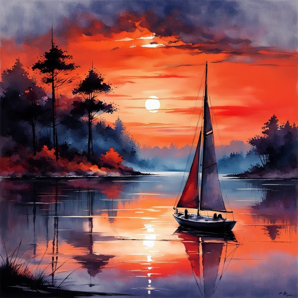 Sunset Sails  by @Shywolf