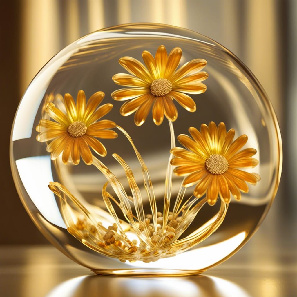 Golden Glass Daisy Bouquet