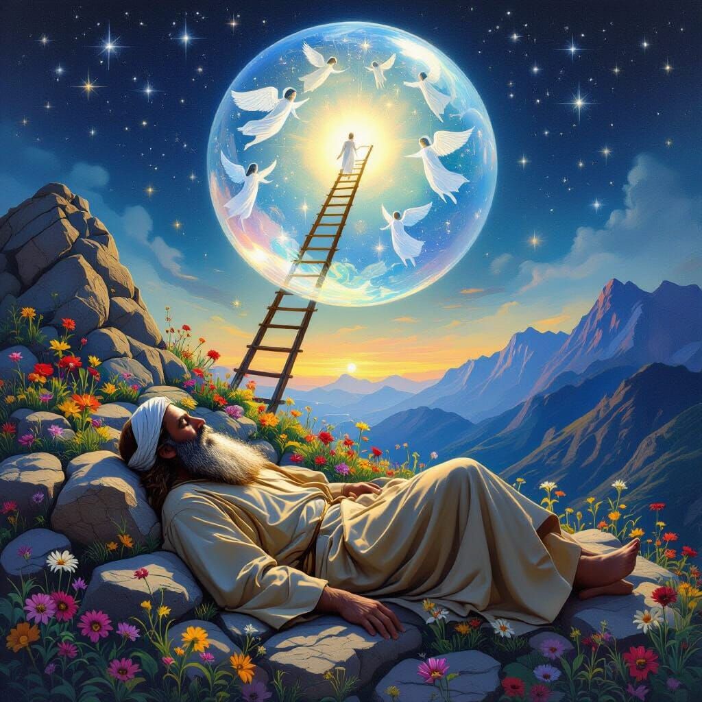 Jacob's Dream: Spiritual Ascent on a Flower-Filled Mountain