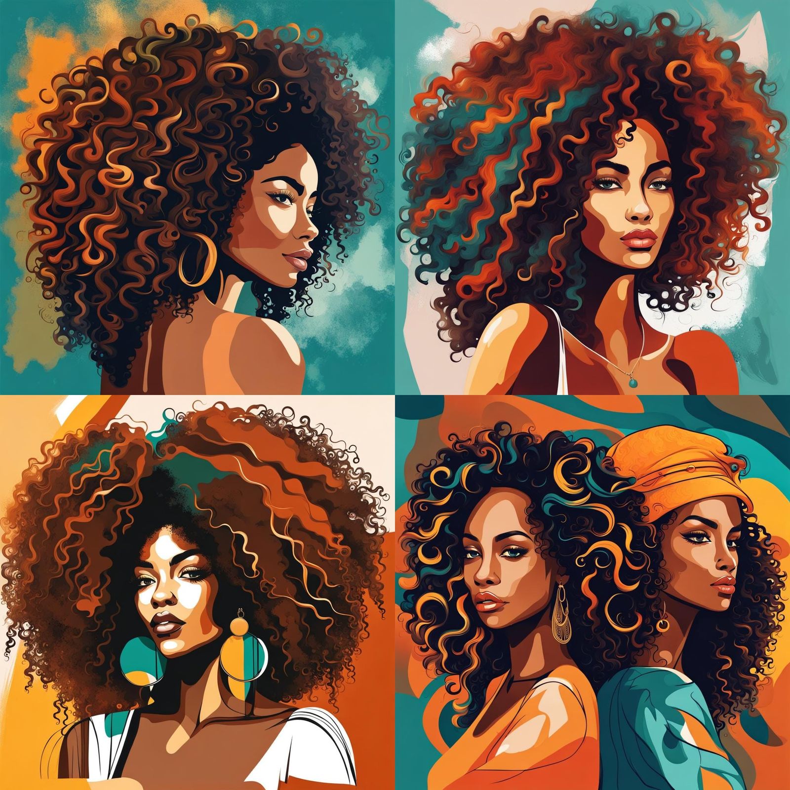 beautiful Caribbean women with curly hair - AI Generated Artwork ...