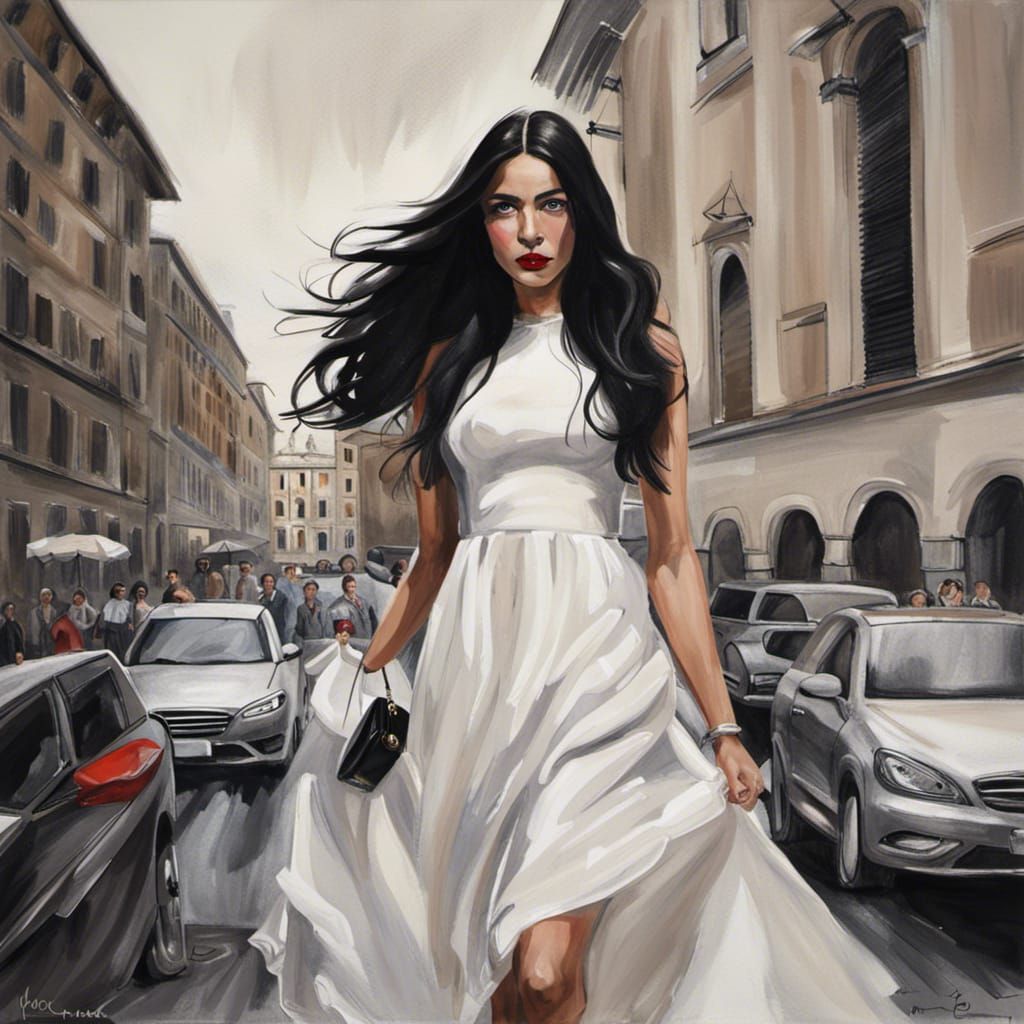 black haired italian woman