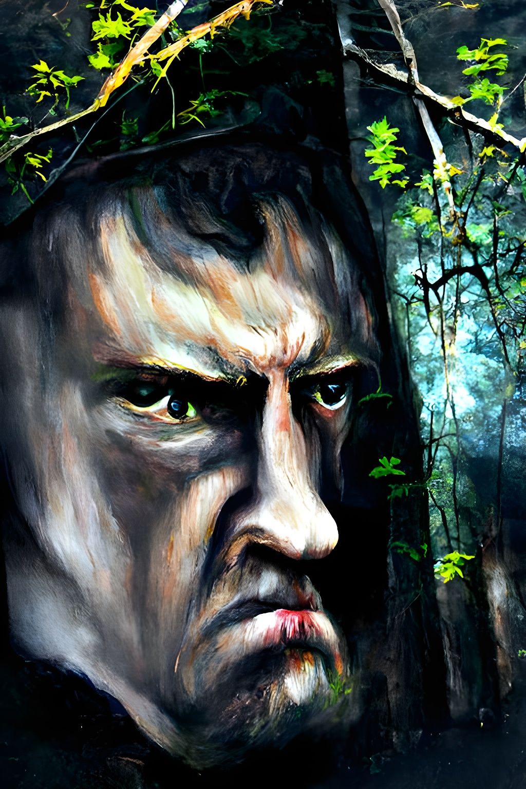A dark and sinister Victorian style oil on canvas renaissanc...