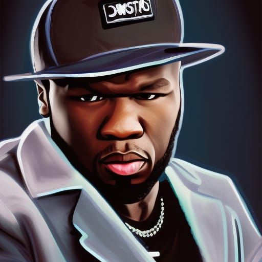 50 cent. Rap star, gangster, dynamic lighting painting - AI Generated ...