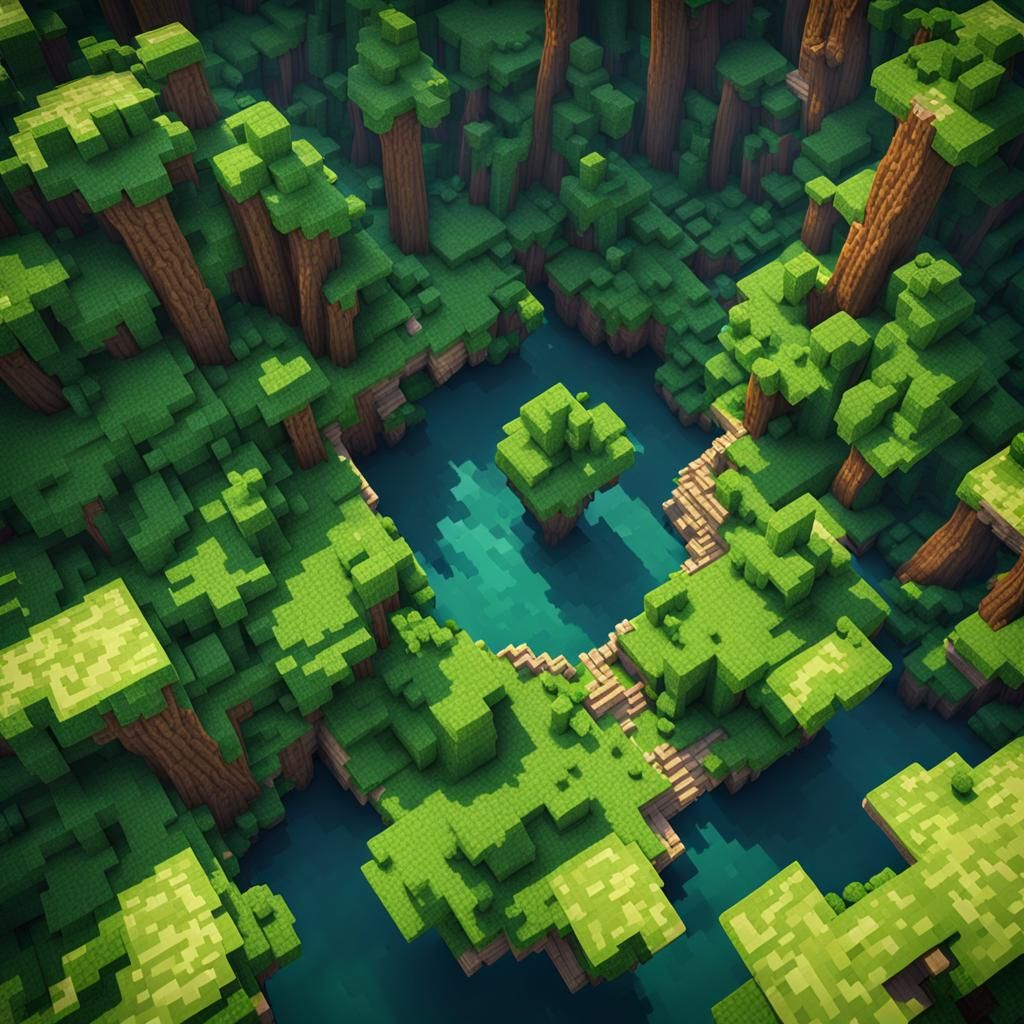 weird looking minecraft forest