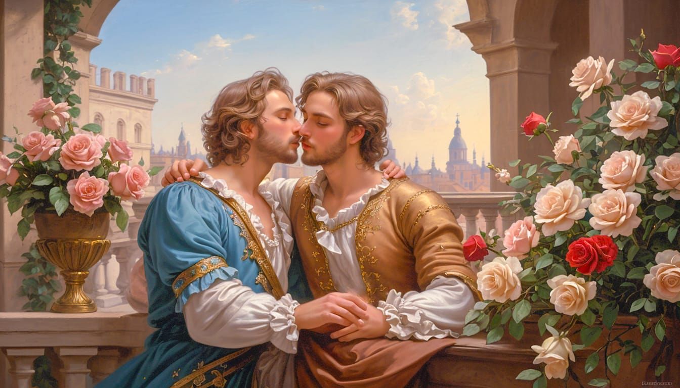 Romeo and Julian: Romeo Ascends the Balcony to See Julian