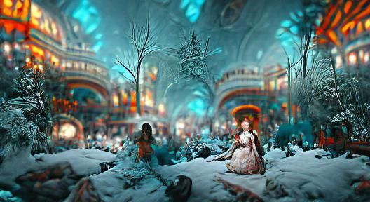 Alice in a winter wonderland - AI Generated Artwork - NightCafe Creator