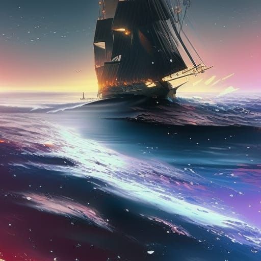 Sailing through the galaxy   by @Zabrie