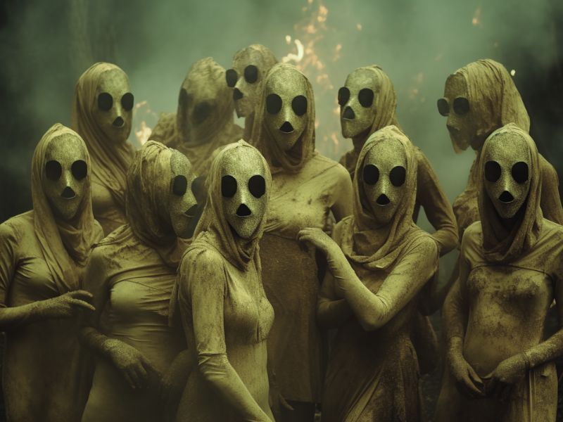 Some weird people having pajama party