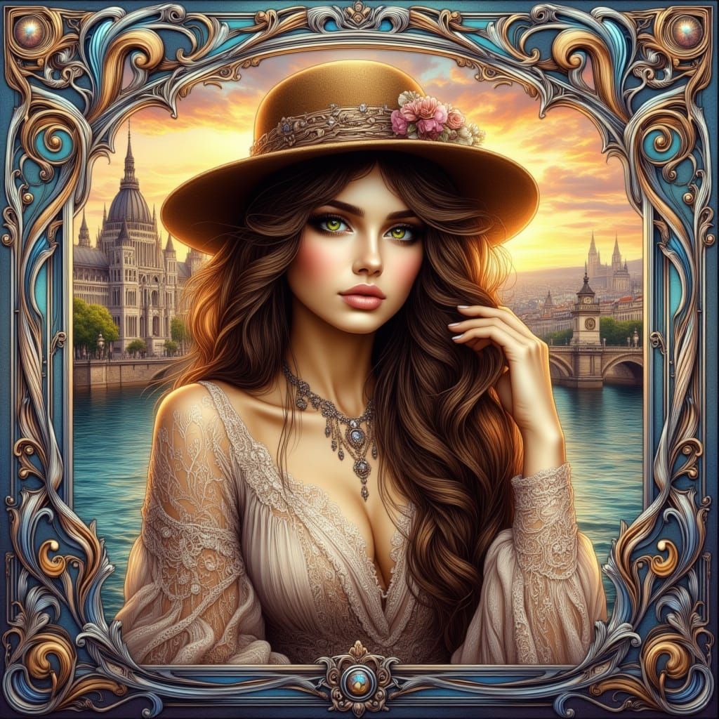 Art Nouveau Woman in 1910s Budapest