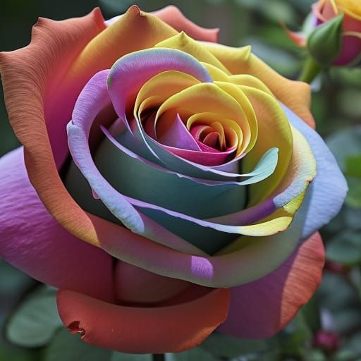 Beautiful Rainbow Rose - Ai Generated Artwork - Nightcafe Creator