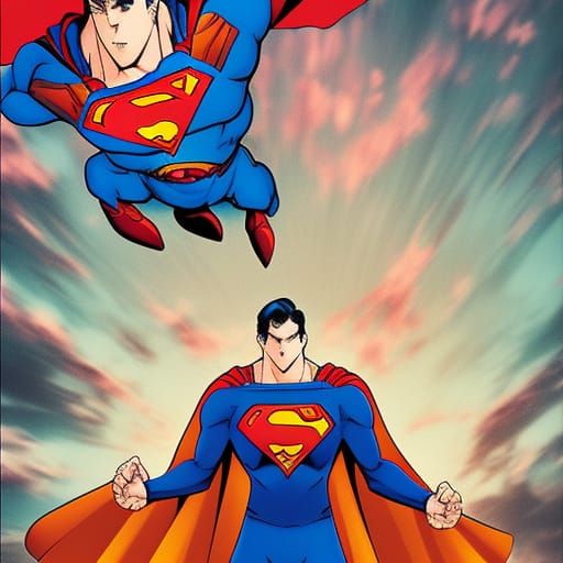 Superman manga with subtitles saying 