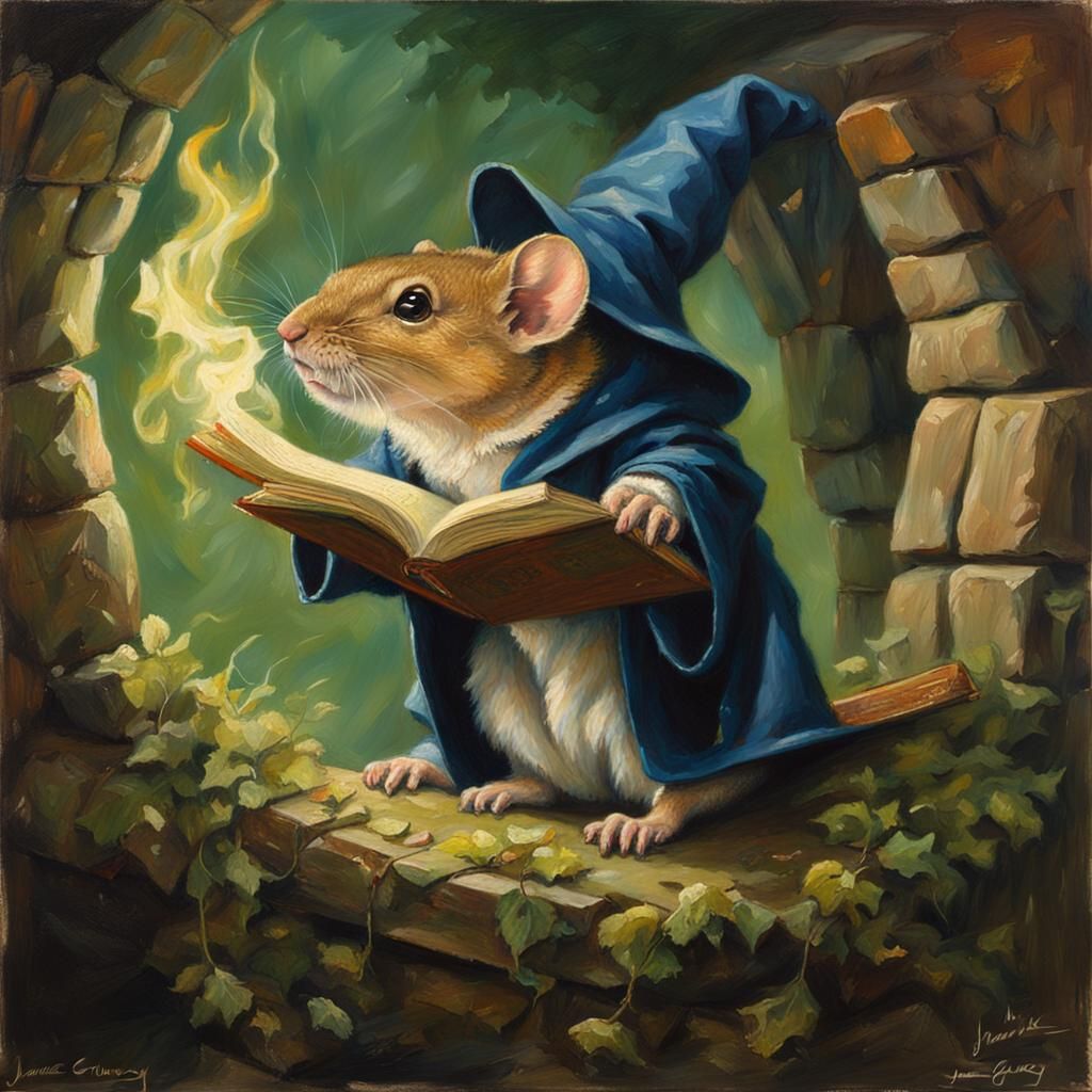 Dormouse wizard casting a spell in his tower. - AI Generated Artwork ...