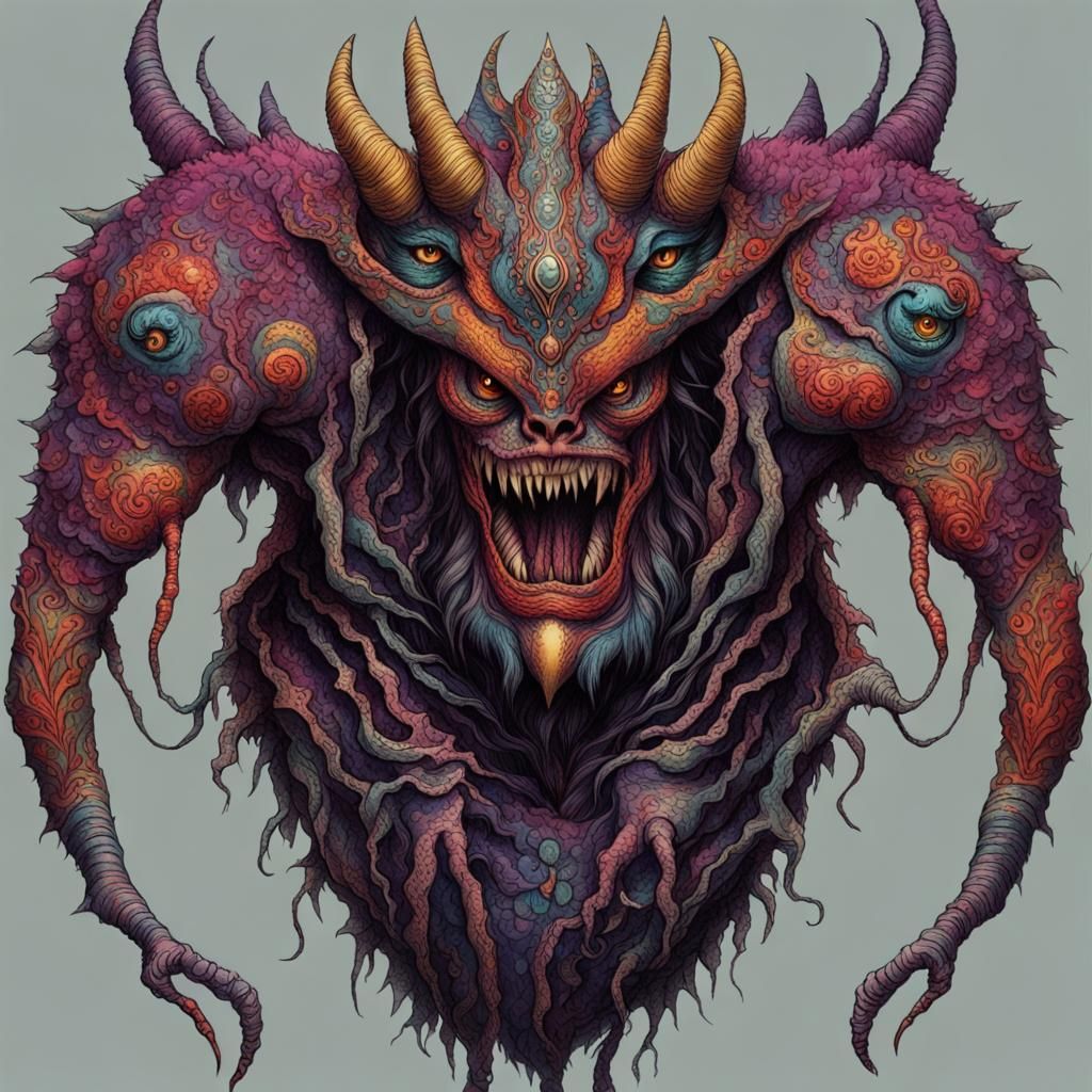 realistic monster, wearing intricately, hyperdetailed, textu...