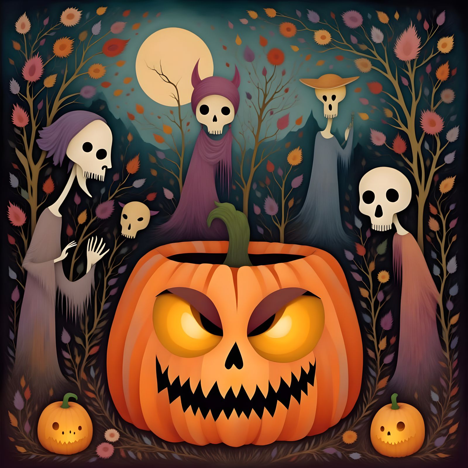 A magical whimsical Jack O'lantern