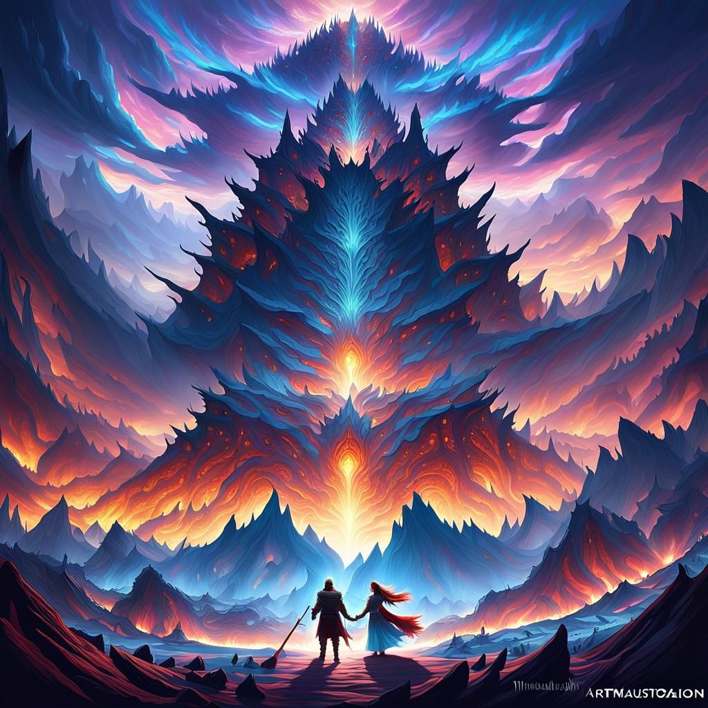 Fantastical Landscape with Children in High Detail