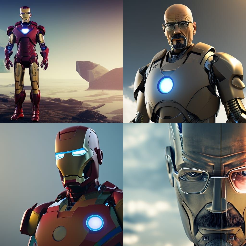 Walter White in a iron man suit