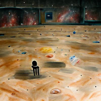 The emptiness of space with something that doesn't belong th...
