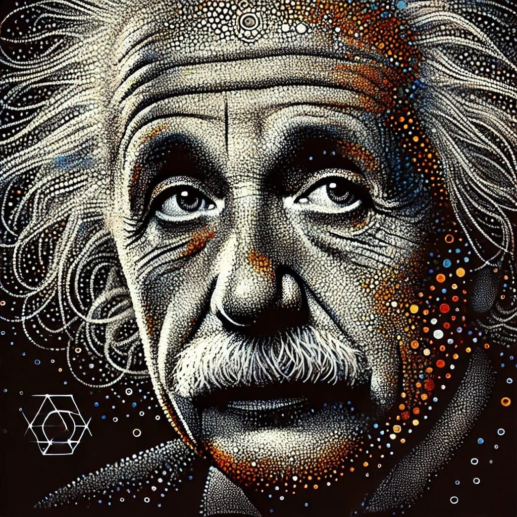 Abstract Pointillism Einstein