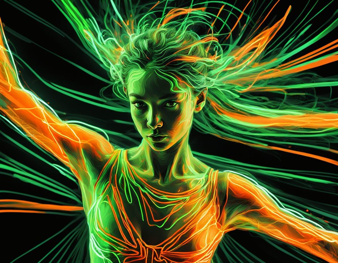 Neon portrait  by @Elfchan