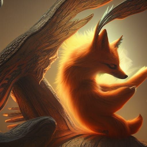 Angel and demon fox