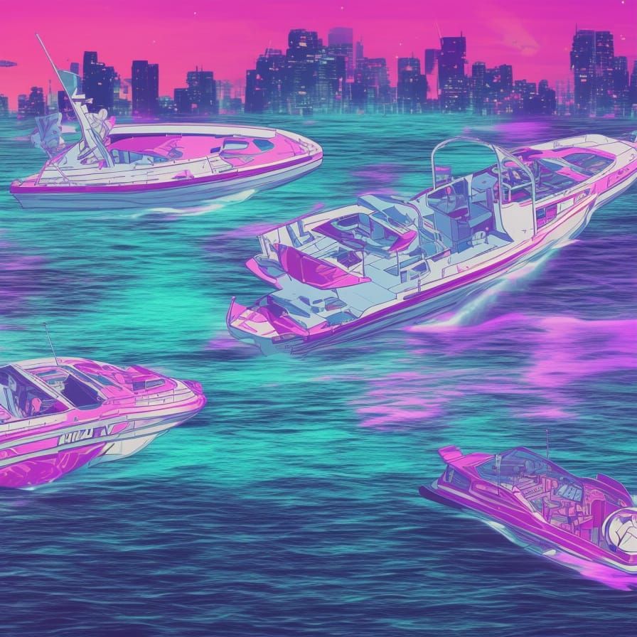 Retrowave Boat