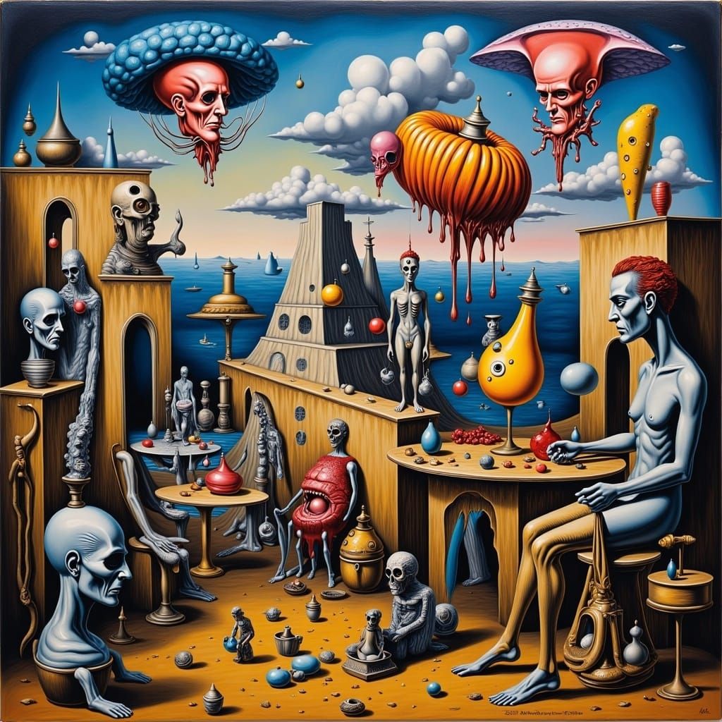 Avant-garde unreality inspired by the absurd,