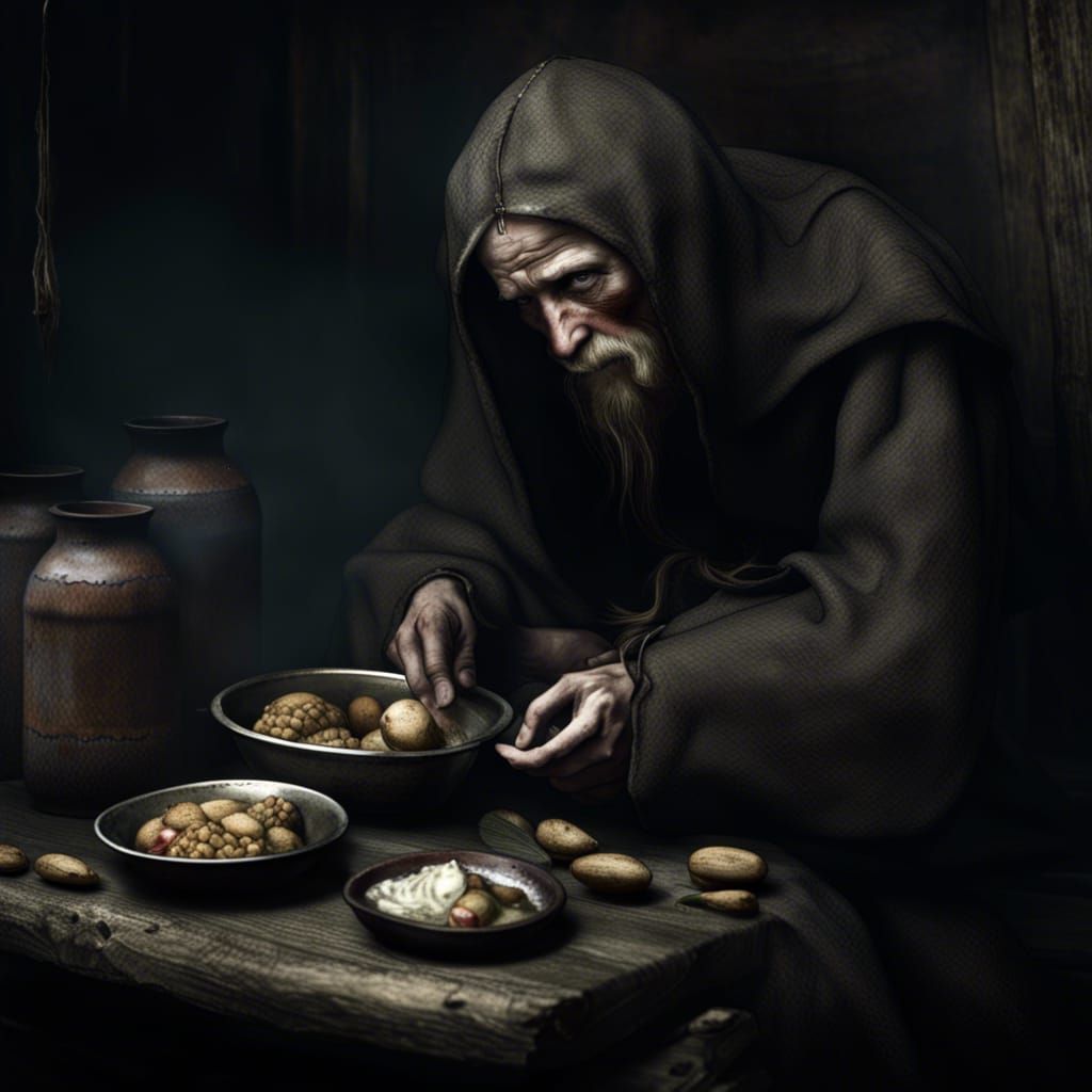 Dark Medieval Norwegian starving poor sick - AI Generated Artwork ...