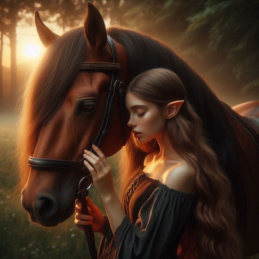Elf with her horse