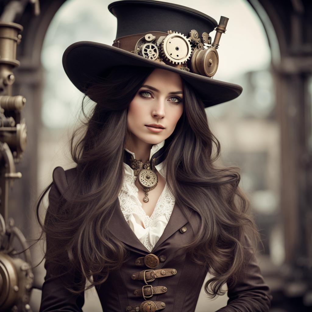 Steampunk Woman - AI Generated Artwork - NightCafe Creator