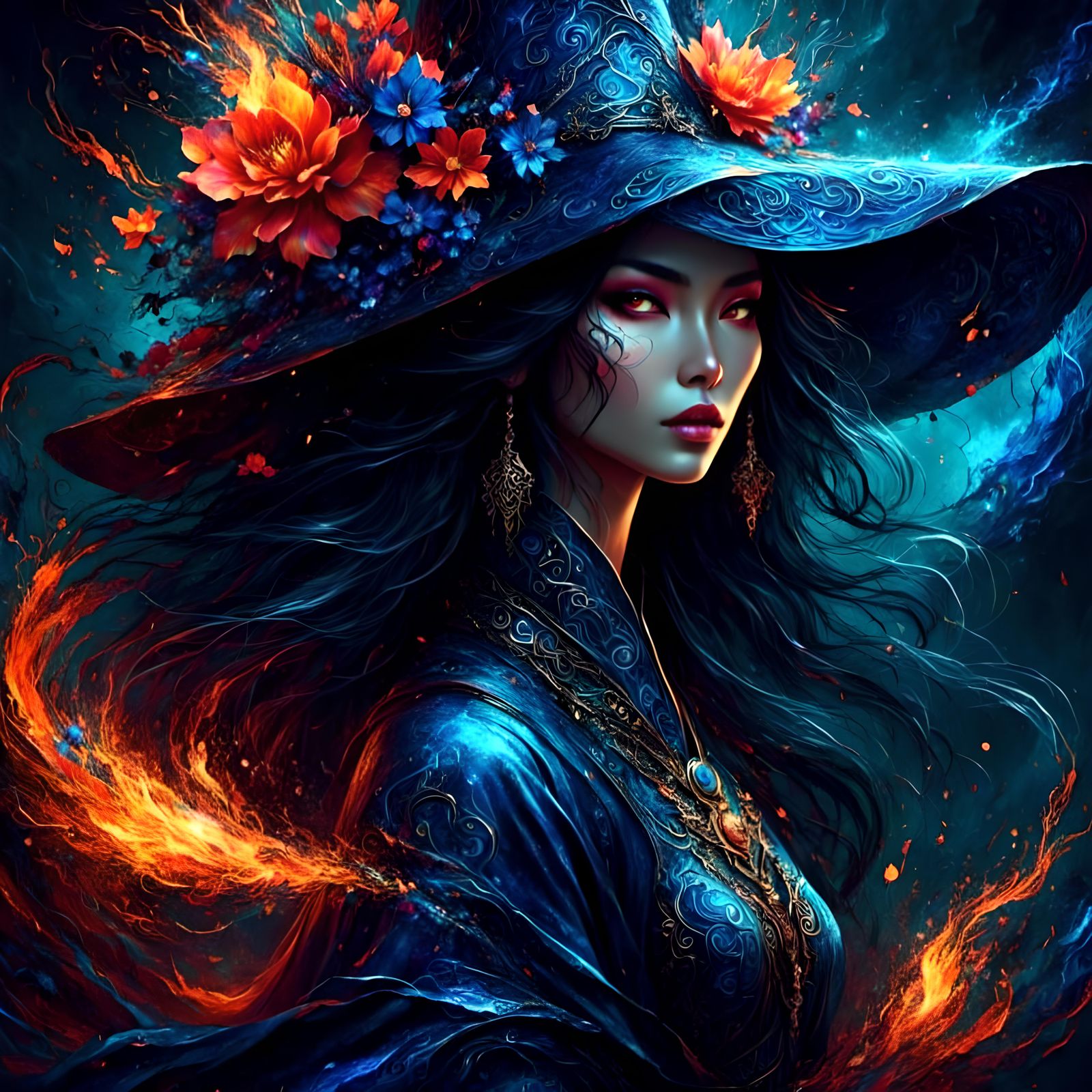 <lora:Surreal Filigrance:1.0> <lora:Inkwell:1.0> A striking ...
