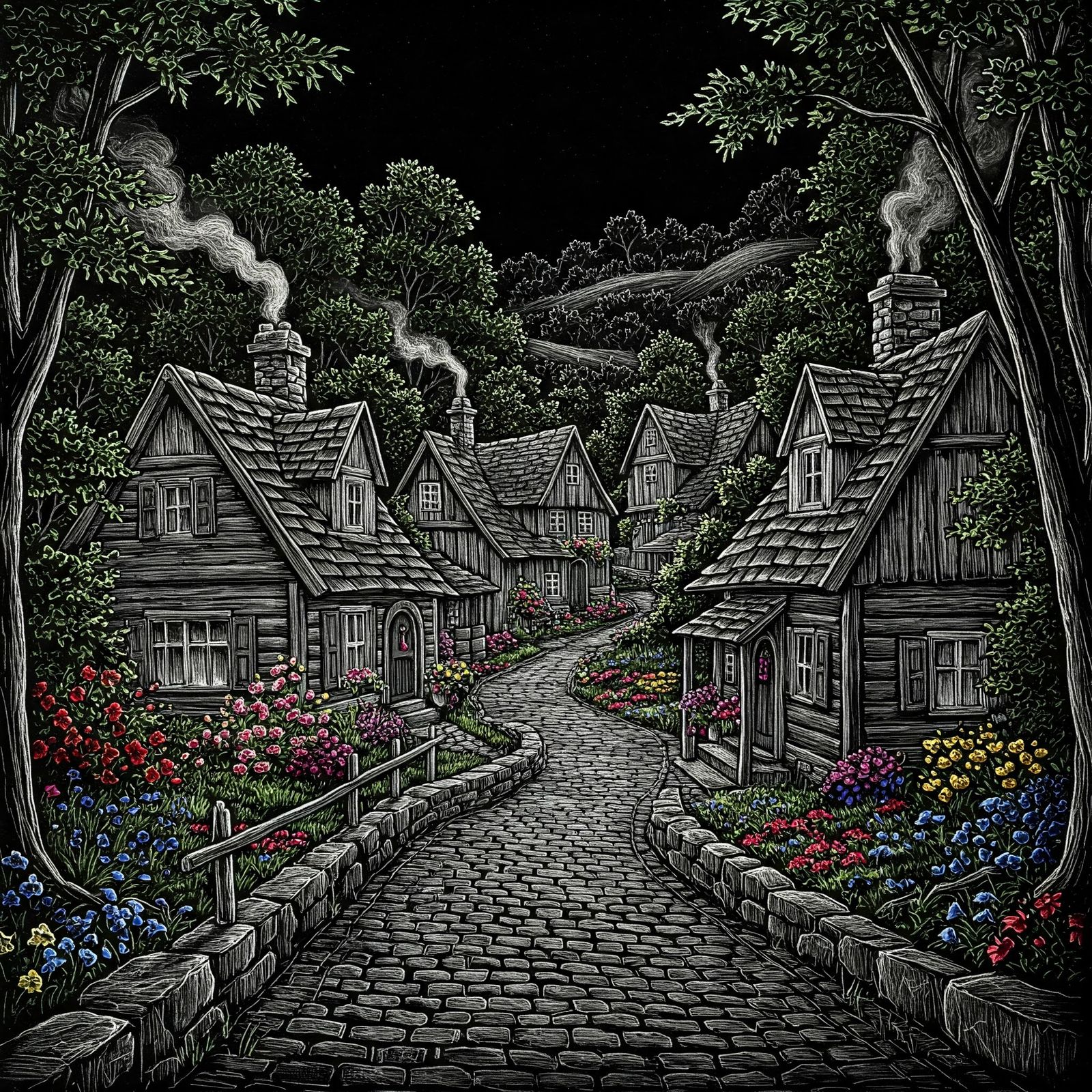 Silver-on-black (with just a little splash of colour)